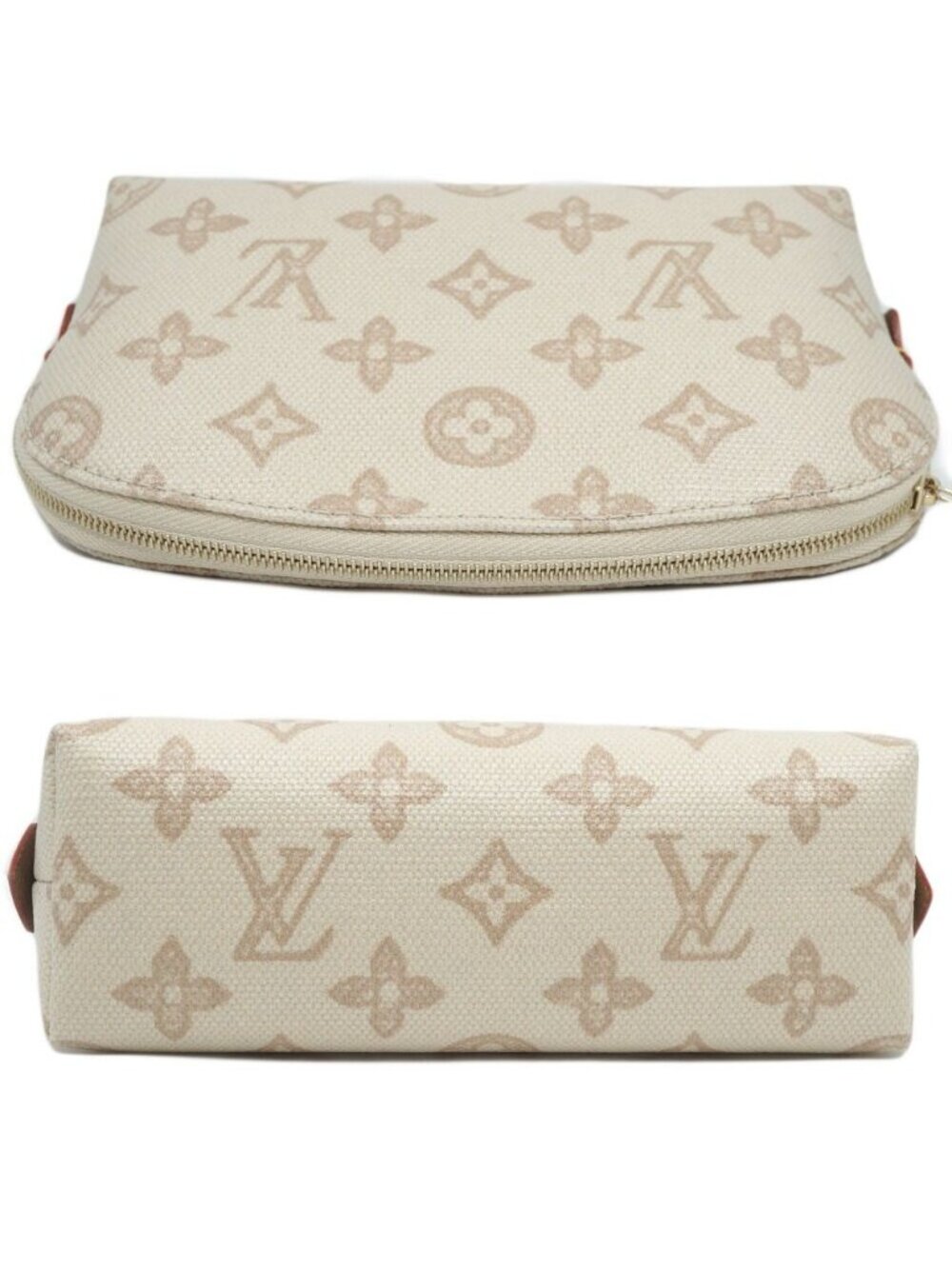 Louis Vuitton Pochette Cosmetic PM Pouch Mini Bag Beige - Picture 4 of 10